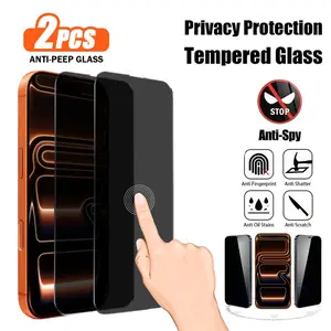 Privacy Tempered Glass Screen Protector for iPhone 17 16 15 14 13 12 11 Pro Max Plus, Anti-Scratch, Anti-Fingerprint, 2 Pack, Protection