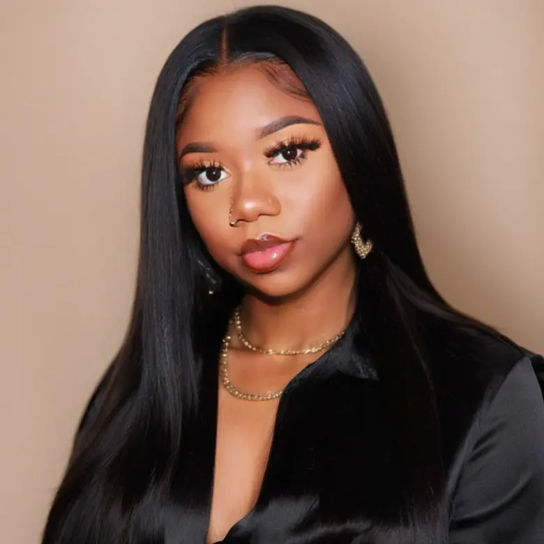 Nadula EasiContour Lifesaver V Part Kinky/Yaki 180% Density Straight Natural Black Glueless Human Hair Wig for Average Cap Size Summervibes TikTokShopStockUp