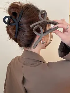 Matte Plastic Hair Clips Set (3 Pieces) or Single Piece, Flat Claw Clips, Large Size, Elegant Versatile Design, Casual Daily Style, All Seasons