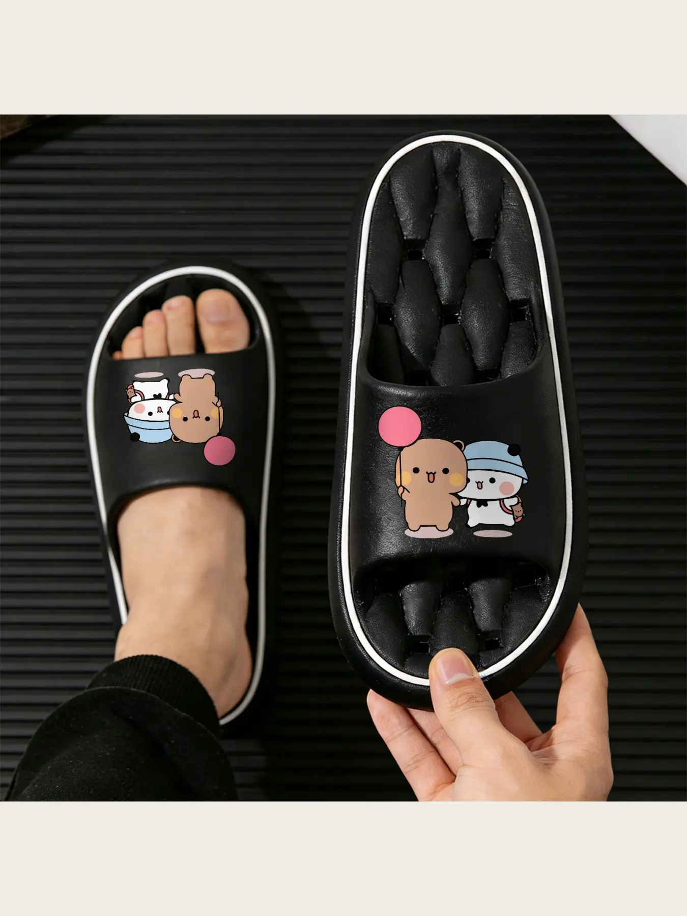 Cute Cartoon Animal Slippers for Women Men Kids Soft Comfortable Indoor Home Slide Trendy Casual Slippers Non-slip Warm Winter Slippers Adorable Bear and Panda Design House Shoes for Daily Wear Lightweight Cozy Footwear Flat Slippers