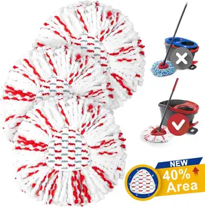 mop Refill for O Cedar, 3 Pack Spin mop Heads Replacements Compatible with O Cedar EasyWring Spin Mop Bucket System, 40% More Cleaning Power, Microfiber and Machine Washable