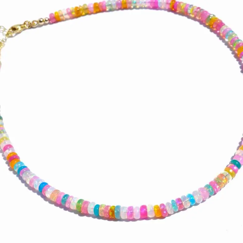 Rainbow Ethiopian Opal Necklace