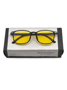 ReeXunky 1pcs TR90 Unisex Computer Glasses, Fashion Eyeglasses - Fashion Night Vision Square Classic Frame, Metal Hinge, Gaming Glasses, Stylish Square Frames, Eyeglass Cloth Included, Perfect for Daily Wear Or Gifting, Office Workers Glasses