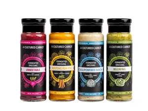 Cultured Carrot - Enjoy All 4 Flavors & Save with Fermented Dressing Bundle Pack - Unbeatable, Rooting For You, CauliPowered Ranch, BelFeating - Boosts Gut Health - US Product