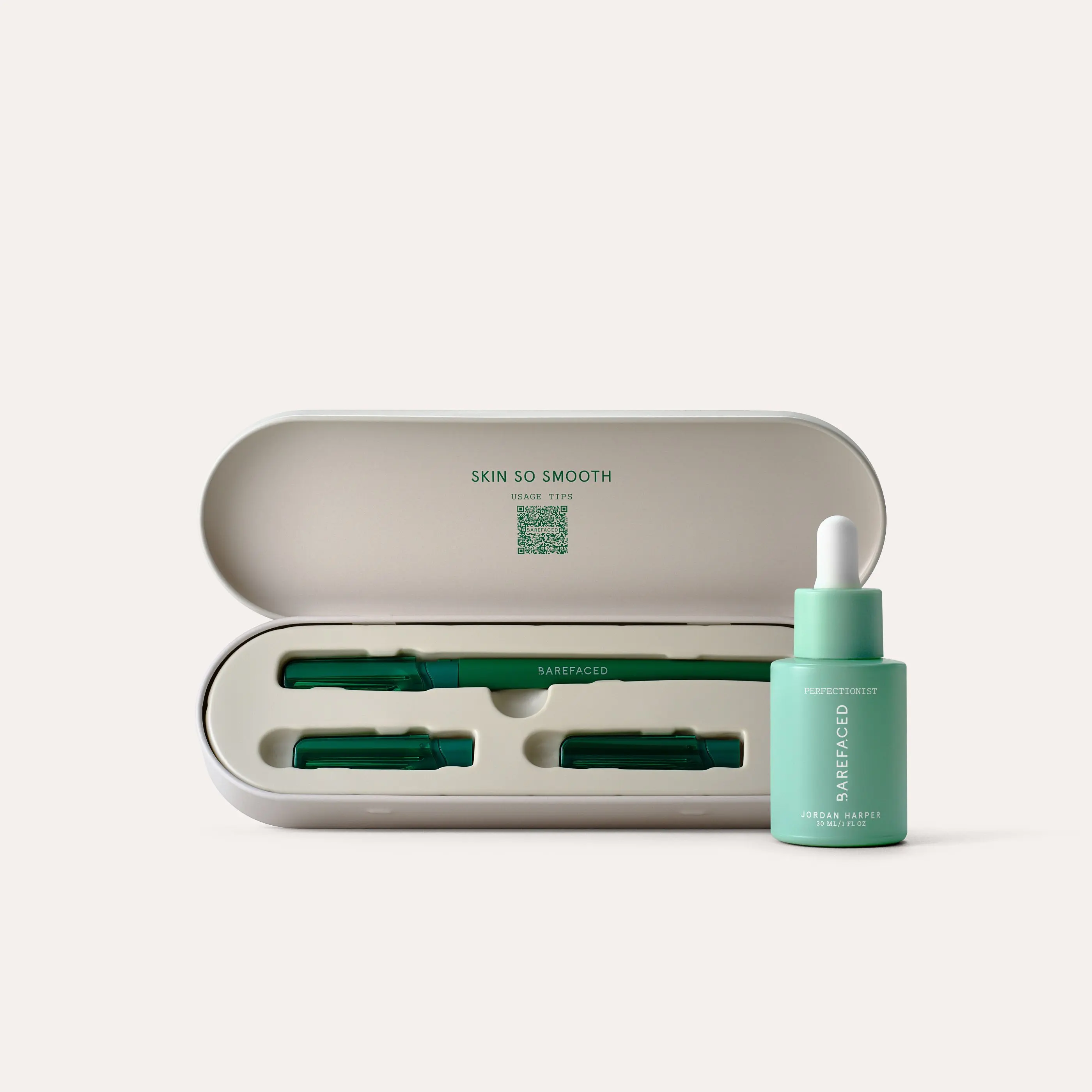 Barefaced Facial Shaving Kit, Dermaplaning Set with Perfectionist Facial & Shave Oil, Refillable Facial Razor & Blade Refills for Smooth, Radiant-Looking Skin