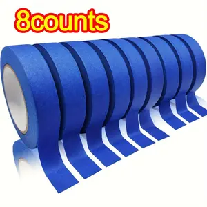 Blue Painter Tape Roll Set, Ideal for Home Office School DIY Art Crafts Labeling, Durable Adhesive Backed Design, Perfect for Creative Projects