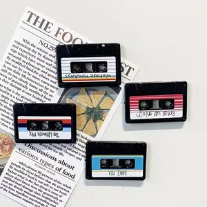 4/8pcs [Retro Cassette Tape Magnets] Retro Cassette Tape Magnet Set - Vintage Record Fridge Magnets, Vintage Music Culture, Vintage Appeal, Perfect Gift for Music Lovers，Home Decoration, New Year Gifts, Valentine's Day Gifts, Birthday Gifts