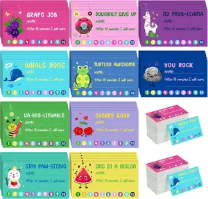 300 count Behavior Punch Cards Incentive Loyalty Reward Cards with Positive Sayings Behavior Management Tools for Classroom School, 3.5 x 2 Inch