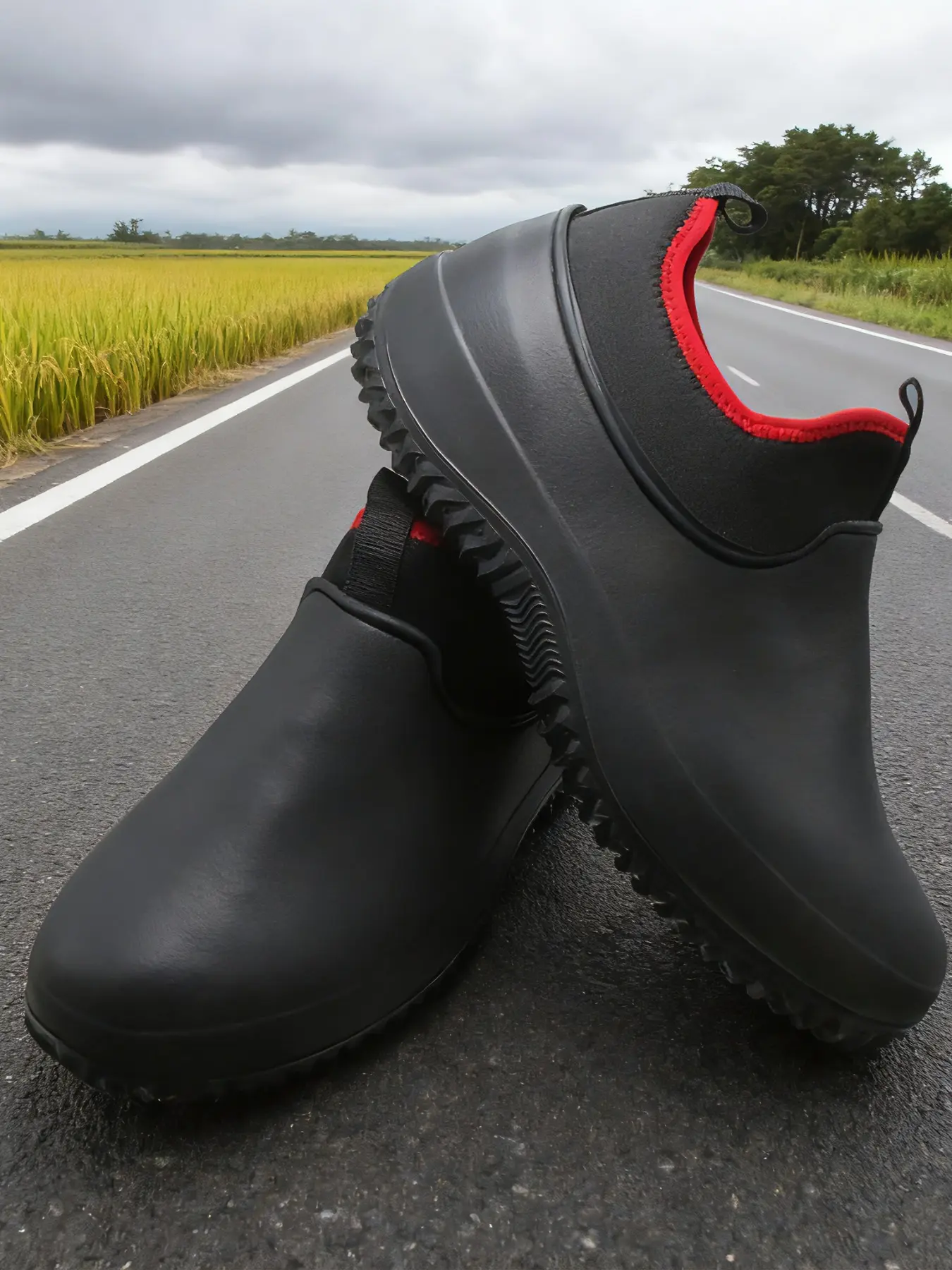 Unisex Low-Top Large Size Fleece Lined Outdoor Rain Shoes, Anti-Slip Oil Resistant Spliced Fishing Car Wash Work Boots, Trudge Boots, Waterproof Rain Boots, Slip On Boot, Footwear Boot, Protective Shoes
