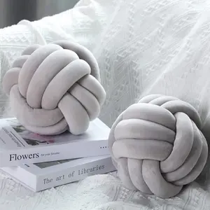 2 Pack Knot Pillow Balls, Knitted Knot Pillow Plush Ball Pillows, 9 Inch Sofa Bed Decorative Cushions, Beautiful Home Decoration