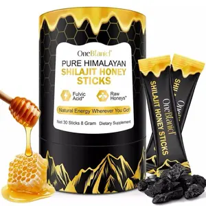 OneBlanc Pure Himalayan Shilajit Honey Sticks - 30 Easy-to-Consume Honey Sticks Rich in Fulvic Acid - Natural Energy Supplement - Maani Brand