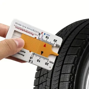 Tyre Tread Depth Gauge, 0-20mm Tire Ruler, Portable Tyre Tread Checker, Vernier Depth Caliper, Plastic Measurement Tool for Car Motorcycle Truck Caravan Trailer Wheel