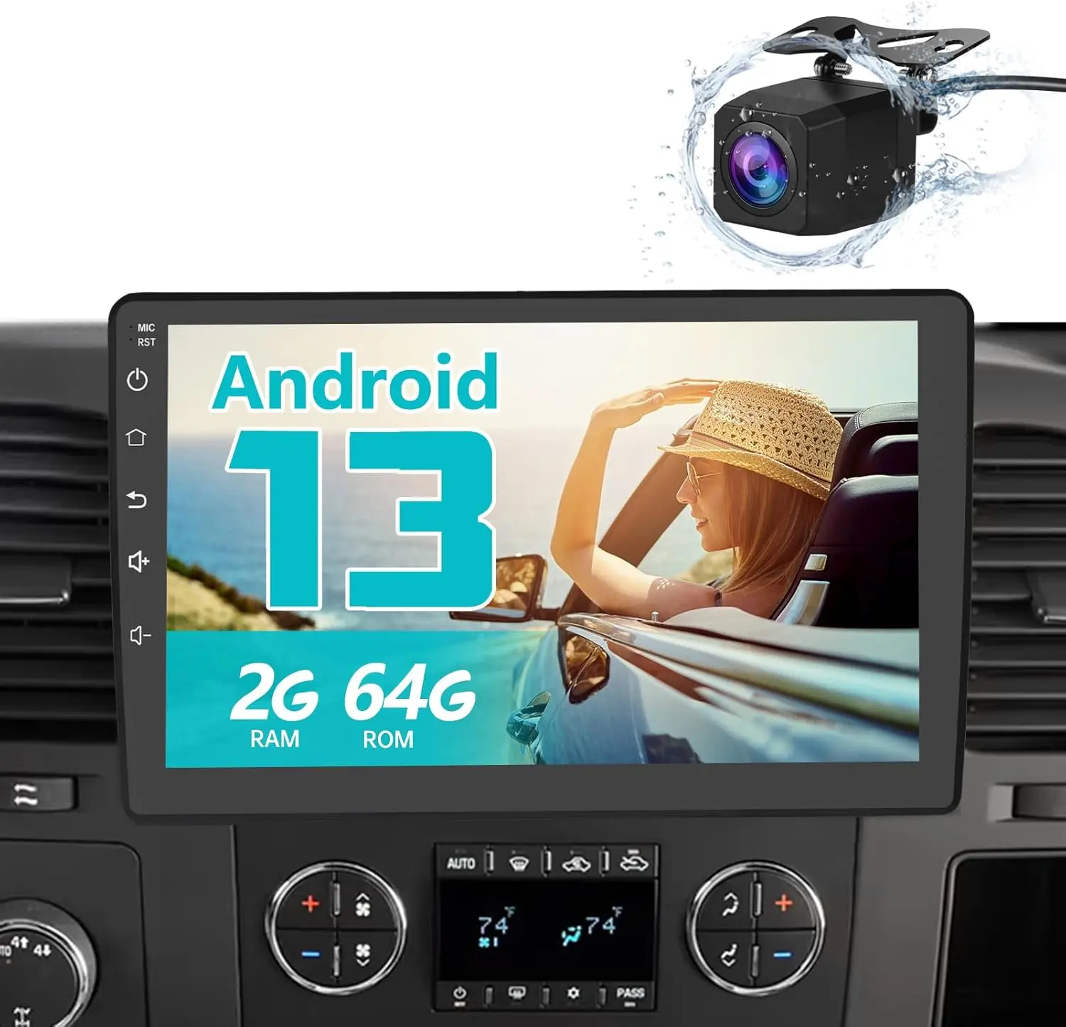 Android 13 Car Radio for Chevygmc (Chevy Silverado, Tahoe, Equinox & GMC Sierra, Yukon) - 2GB/4GB RAM, 5.4in Display, FM Radio, Wireless CarPlay, Android Auto, WIFI, Bluetooth, GPS Navigation, Built-in Offline Maps, HD, Handsfree Call, Backup Camera, Hand