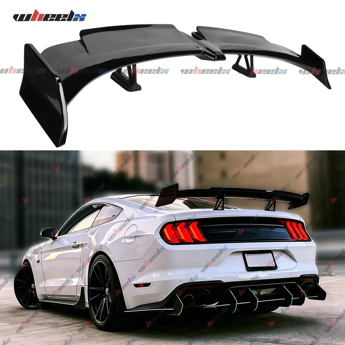 Universal Fit – 58" GT Racing Spoiler Wing | Gloss Black ABS | Fits Corvette Camaro Mustang Charger BMW Audi Honda Toyota Lexus + More
