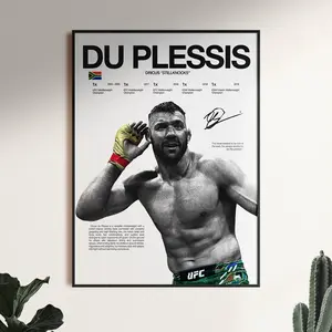 Dricus Du Plessis Poster, UFC Wall Print, MMA Digital , Fighter Poster, Gym Poster, UFC Fan Room Decor, Gift for Him, ufc Champion ( Unframed - Print Only )