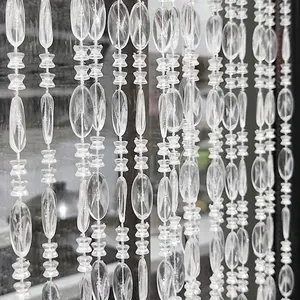 Beaded Curtain Doorways   Door Beads String Curtains Tassel Room Divider Screen Decor for Doorway Window Living Room Wedding (1, Clear, 39 inch x 78.7 inch), ES041