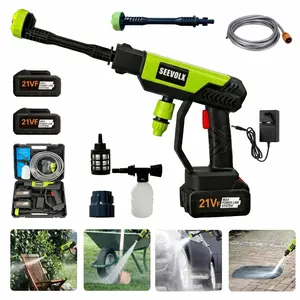 SEEVOLX Cordless High Pressure Spray Gun, 1000 PSI 21VF Battery Powered Water Booster, 6-in-1 Nozzle Portable Pressure Washer for Car Washing Driveway Deck Cleaning