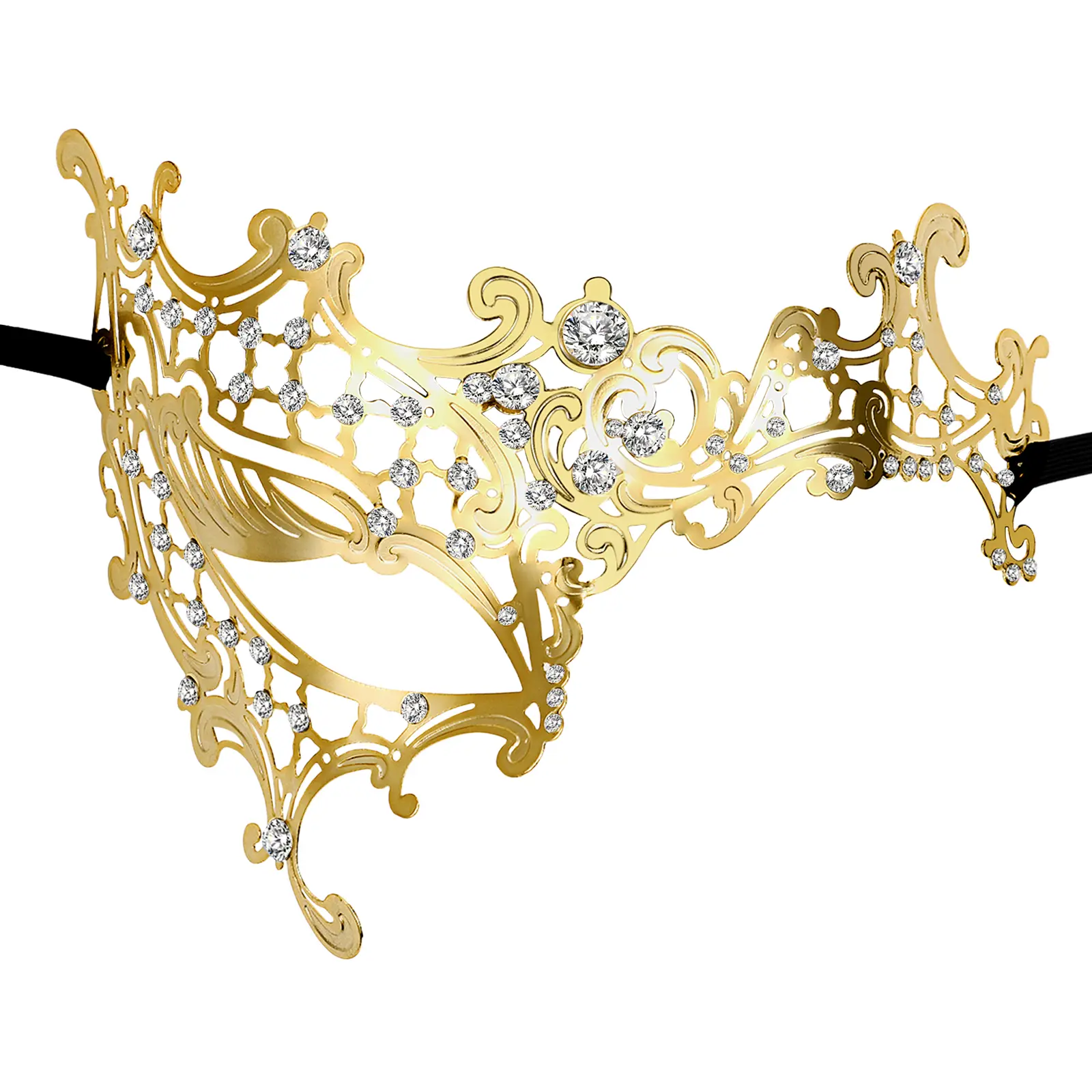 OIDEA Women's Stylish Rhinestone-Embellished Polyester 1-Eye Half-Mask, Metallic Luxury Face Covering for Wedding, Carnival Parties, Lightweight Gift, Accessories summerwins