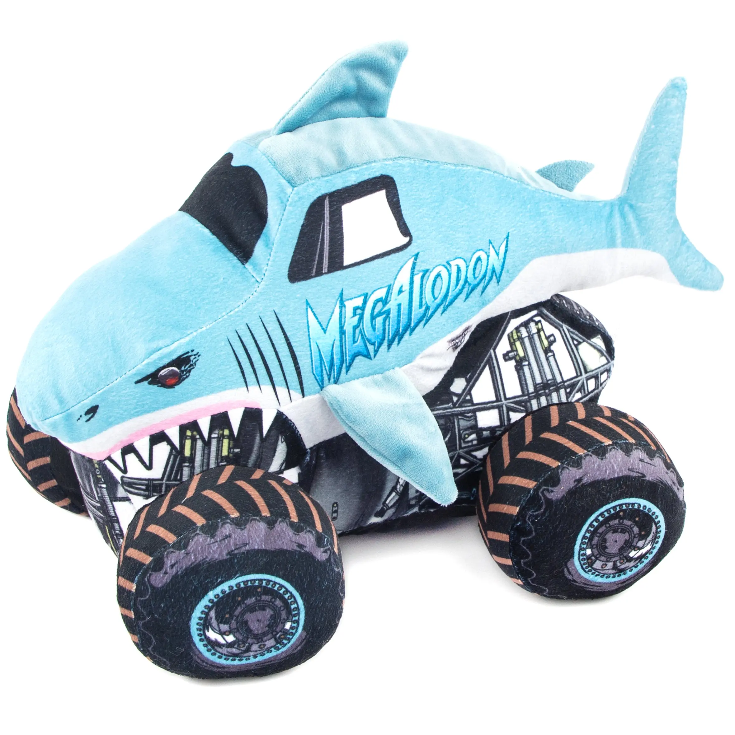 Jay Franco Monster Jam Durable, Soft, Fluffy Megalodon Pillow Buddy - Stuffed Animal for Bedding & Linens | Collectible, Cuddly, Soft Adorable Stuffedanimal, Stuffedanimals, Collectible Soft Animal