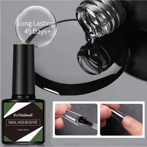 OsNailmall Nail Adhesive with Brush for Press-On and Fake Nails, Extreme Durability Glue for Long-Lasting Nail Tips, Curing Required for Nail Extensions