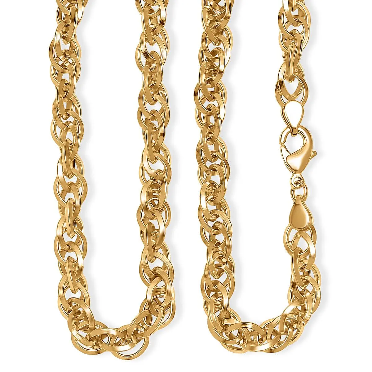 Bronzella Collection Rolo (Belcher) Chain Necklace in 18K YG Plated Bronze 20 Inches