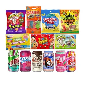 Candy and Soda Assorted Box 1 bag of Candy and 1 Soda Can