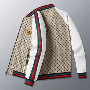 2025 Spring/Summer New Men's Jacket Fashion Printed Jacket Casual Baseball Jacket Men's Jacket Men's Stand up Collar Zipper Jacket Top Long Sleeve