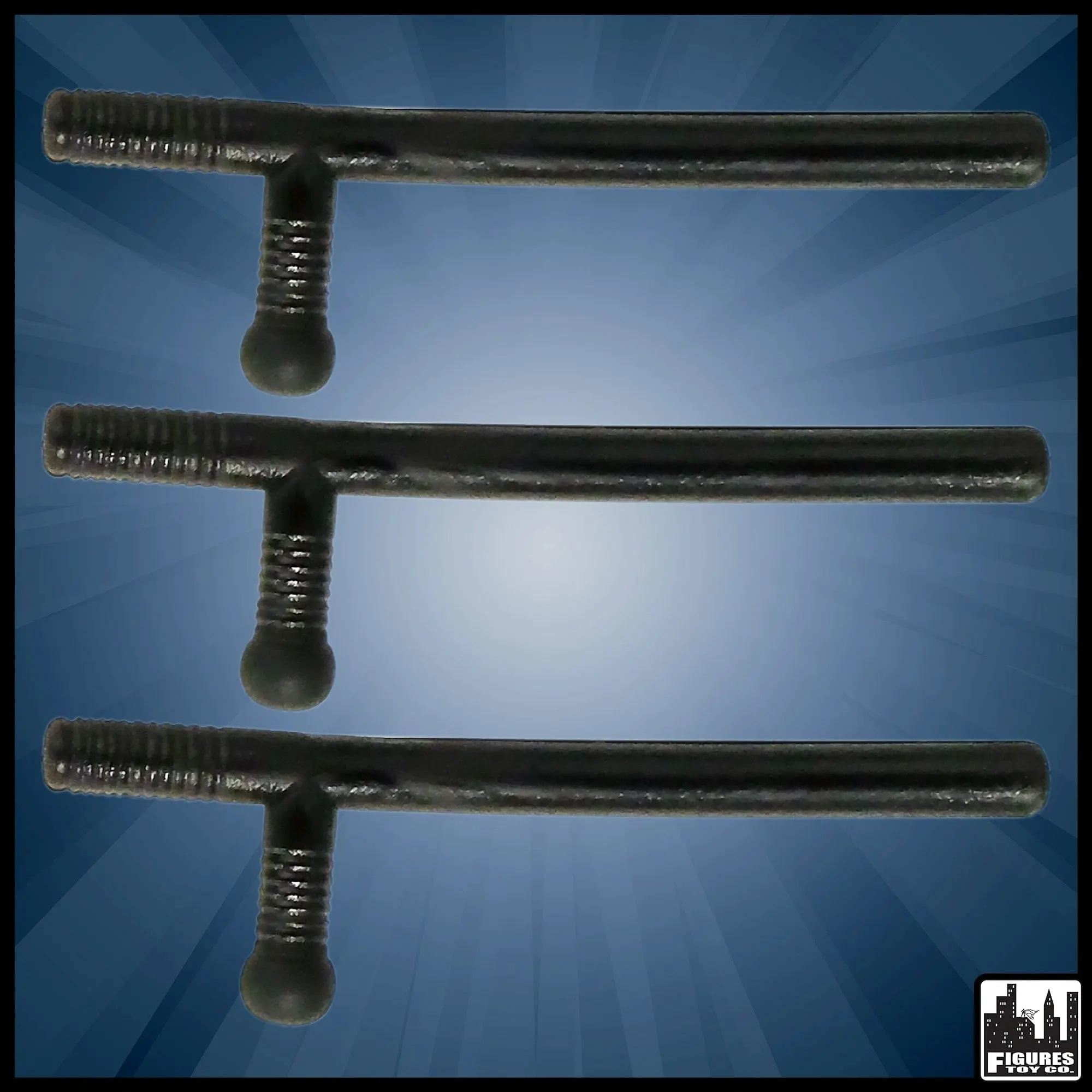 Set of 3 Police Batons for WWE & AEW Wrestling Action Figures