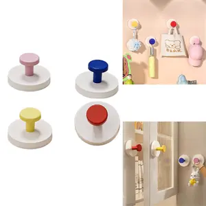 4 Pcs Stick hooks, No need for drilling, Strong load-bearing adhesive, Door hanger, Entrance door, Bathroom door, Bathroom Towel, Kitchen, Strong load-bearing, Key storage Organiser Hangable