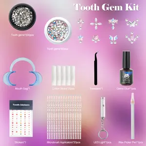 Sweet Smile DIY Tooth Gem Kit Butterfly  Heart Star Tooth Gems modern mood body jewelry accessory Oral Dental Braces Brace Cement flower Stick