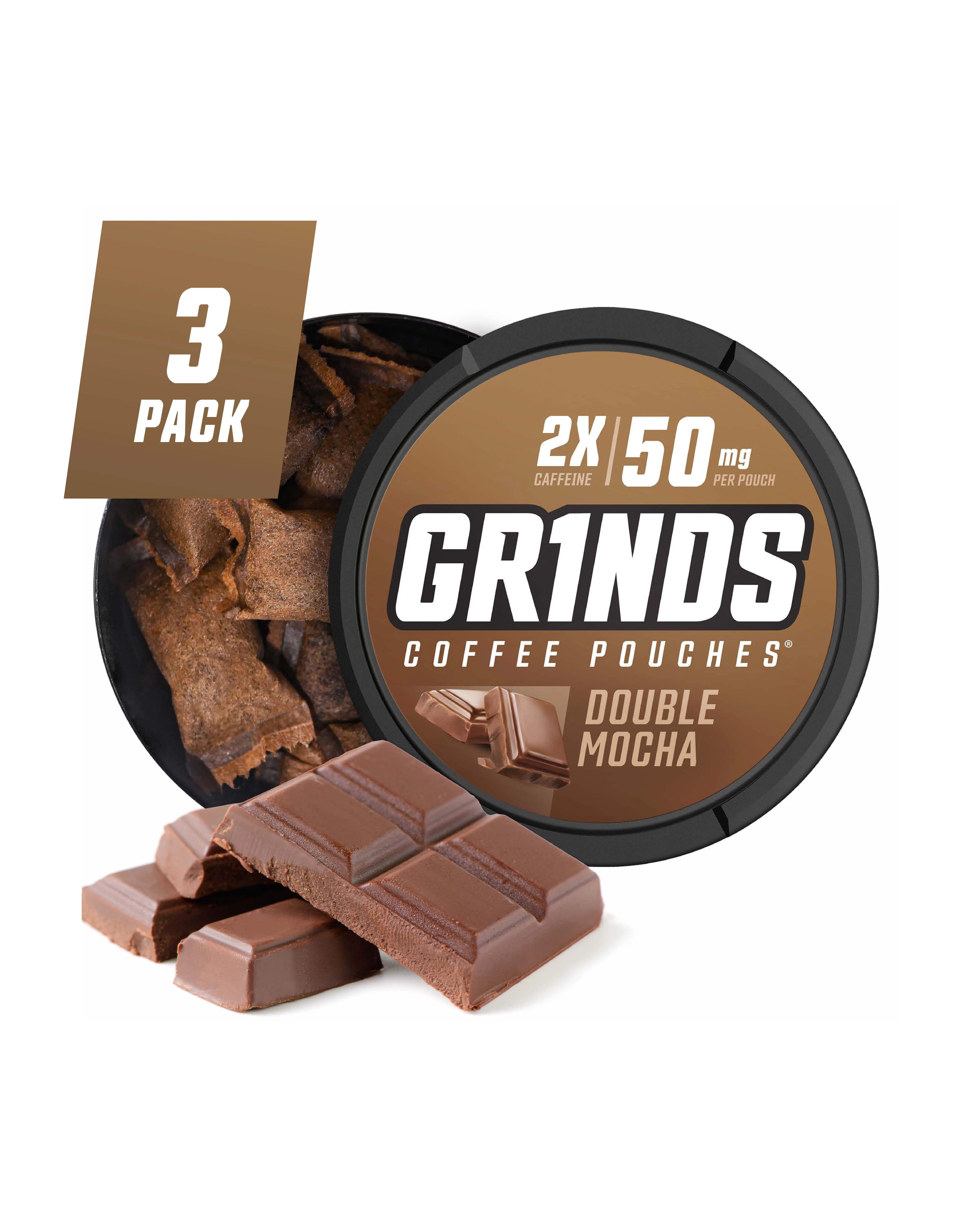 Grinds Coffee Pouches - Double Mocha (Pack of 3)