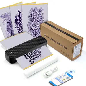 Hztz A4 Thermal Printer Wireless Bluetooth-compatible Professional A4 Paper Pdf Printer Tattoo Template Copier Compatible with Phone, 203dpi Inkless Portable Printer,2600mAh
