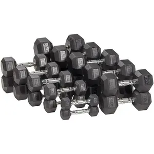 Rubber Encased Hex Dumbbells