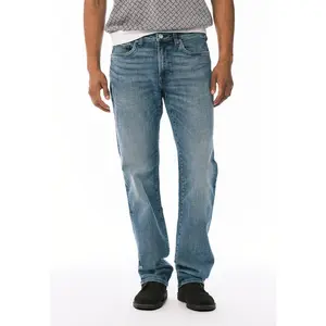 Relaxed Straight Driven Men's Jeans, Worn Out Blue - BM26155