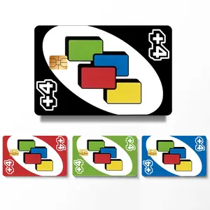 Colorful Square Pattern Credit Card Skin Sticker, 4 Counts/set Thin Waterproof & Scratch Resistant Card Sticker, Personalized Bank Card Skin Protector, Sticker Cards, Waterproof Stickers
