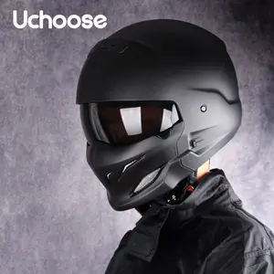 【Send black lenses as gifts】Motorcycle retro combination helmet Scorpion helmet American versatile cool detachable chin