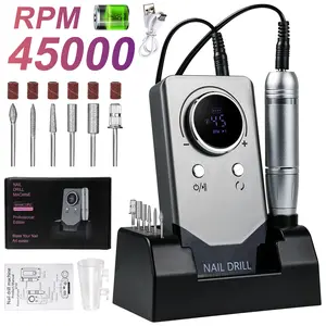 Electric nail drill professional portable nail drill for hard acrylic nail removal, rechargeable 45000RPM nail art machine for manicure pedicure salon nail art technology essential Professional Rechargeable Nail Drill