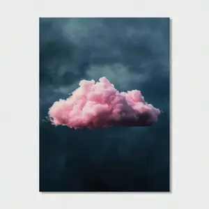 1pc Abstract Pink Cloud Canvas Wall Art - Modern Art Decorative Ink Landscape Painting,  Geometric Cloud Scenery Poster, Indoor & Outdoor Decor - Classic Home Office, Bathroom, Living Room, Bedroom, Dining Room
