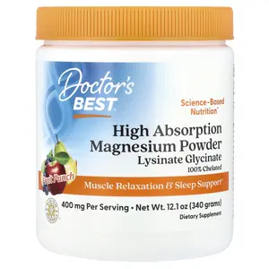 Doctor's Best High Absorption Magnesium Powder, Fruit Punch, 12.1 oz (340 g)