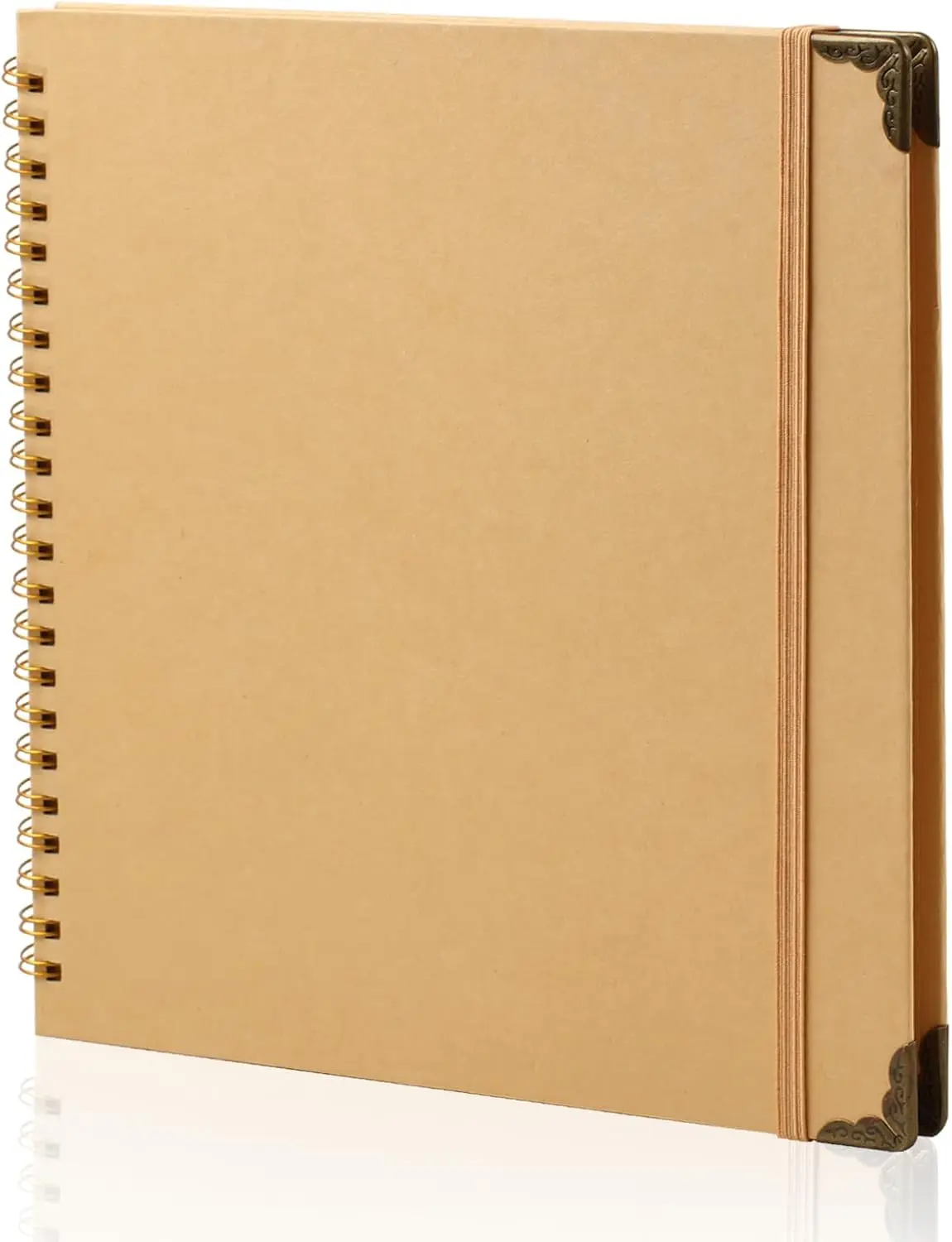 Brown 8x8 In Scrapbook Album - 80 Pages Scrapbooking Supplies for Wedding Memory Book, DIY Craft Projects