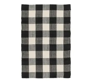 24" x 36" Black & White Outdoor Layering Rug - Perfect for Home Use