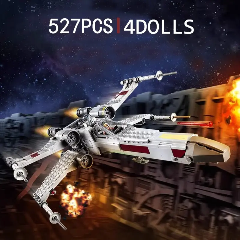 Fighter X Wing Jet Model Building Blocks, Imperial Shuttle Star Series Boy Toy Party Gift, 527pcs Construction Set Bricks Model Kit Building Block Sets