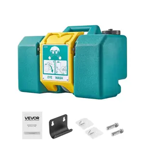 VEVOR Portable Eye Wash Station 14 Gal, OSHA - Approved Eyewash Station Wall - Mounted/On Flat Surface, Emergency Eye Wash Unit with 2 Sprays, First Aid Eyewash Units for Schools, Labs, Factories, YellowVEVOR Super Brand Day