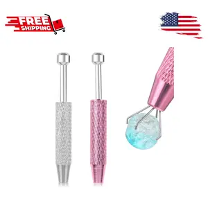 2 Pcs Piercing Ball Grabber Tool (Silver+Pink)