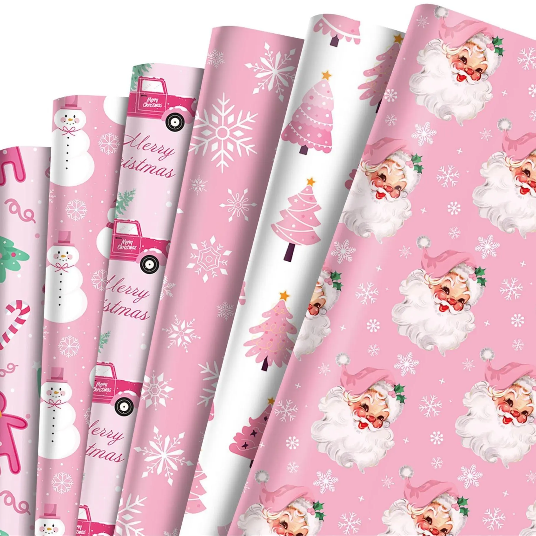Christmas Wrapping Paper Set, 6-Piece 20x28 Inch Designs, Xmas Wrapping Paper, Reindeer Snowflake Santa Claus Nutcracker Patterns for Festive Gifts, Gift Wrapping Supplies