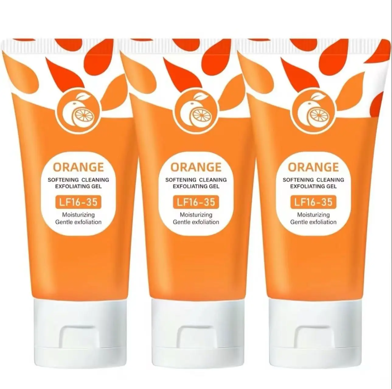 Orange Exfoliating Gel, Moisturizer Face Body ScrubGel,Deep Cleansing Moisturizing FacialExfoliator,Natural Orange Peeling Gel Face Scrub,travel essentials