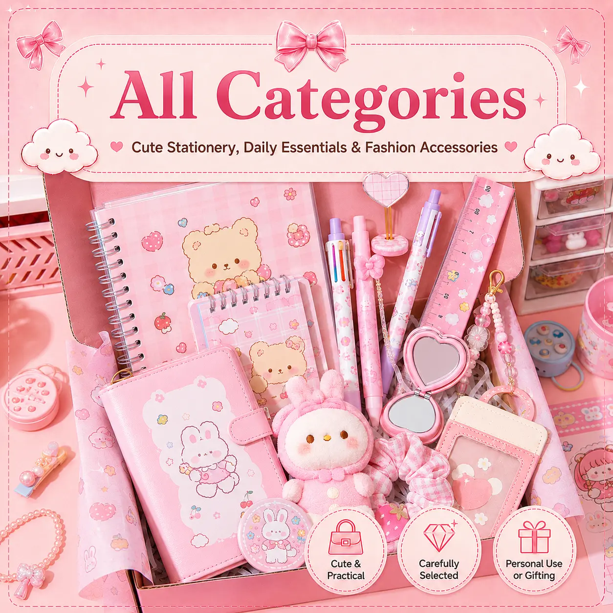 Stationery and Accessories Box - for Personal Use or Gifting (All Categories)