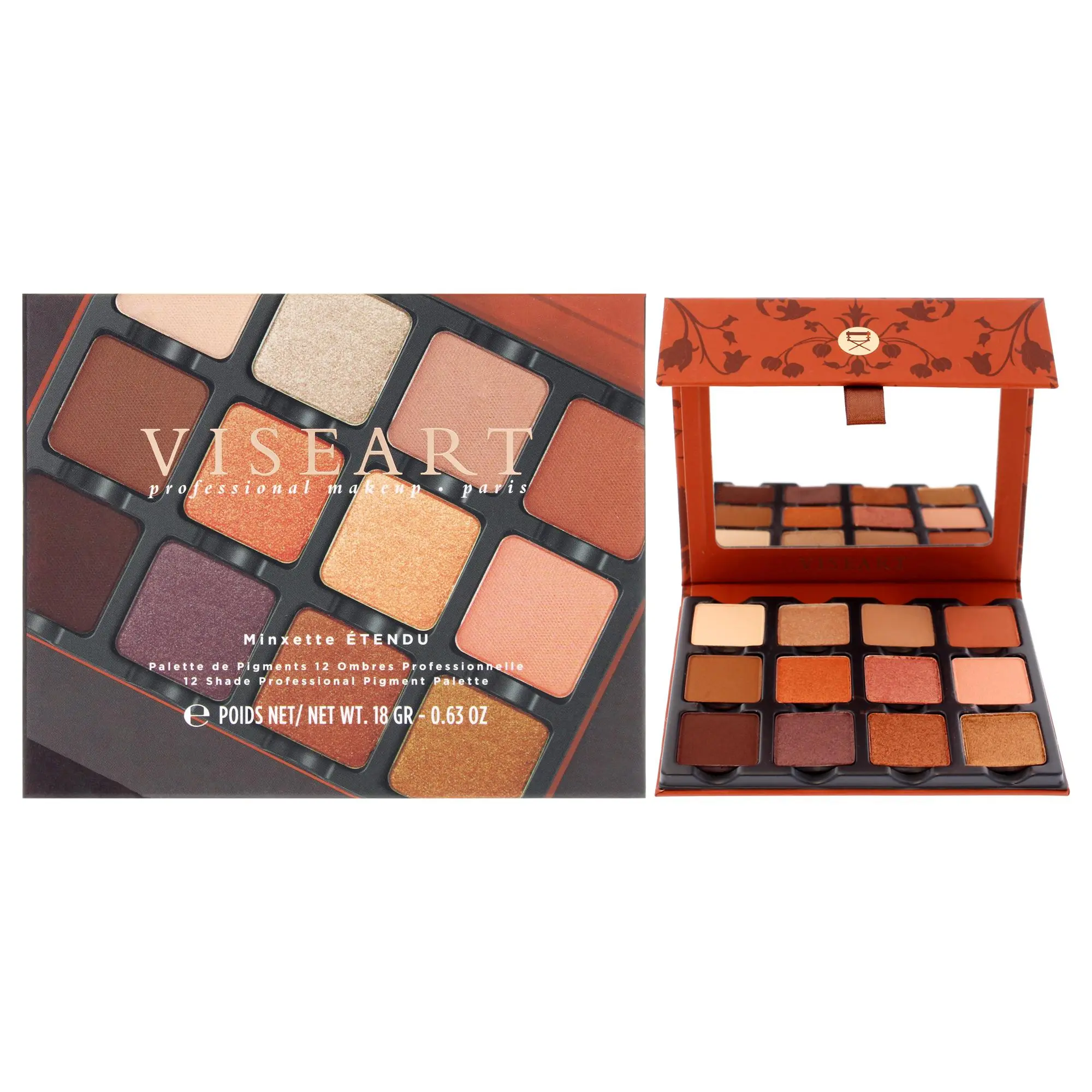Viseart Paris Minxette Etendu Lightweight Compact 12-Shade Eyeshadow Palette - Women's 0.63 oz Eye Makeup Palette