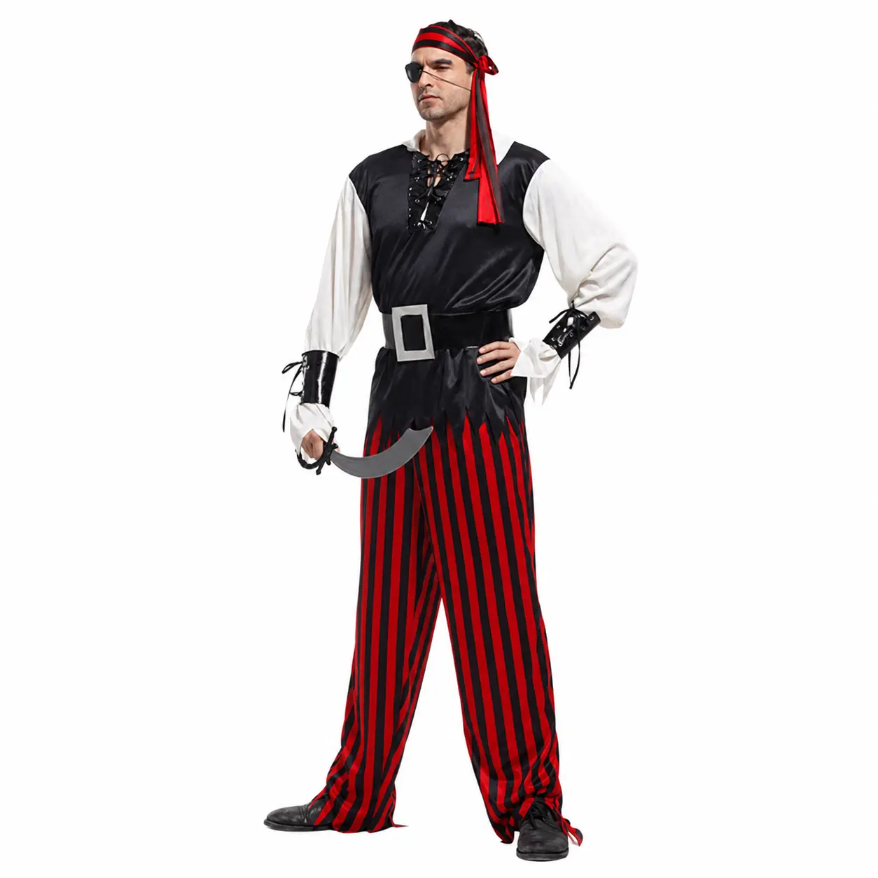 Men's One-Eyed Pirate Halloween Costume