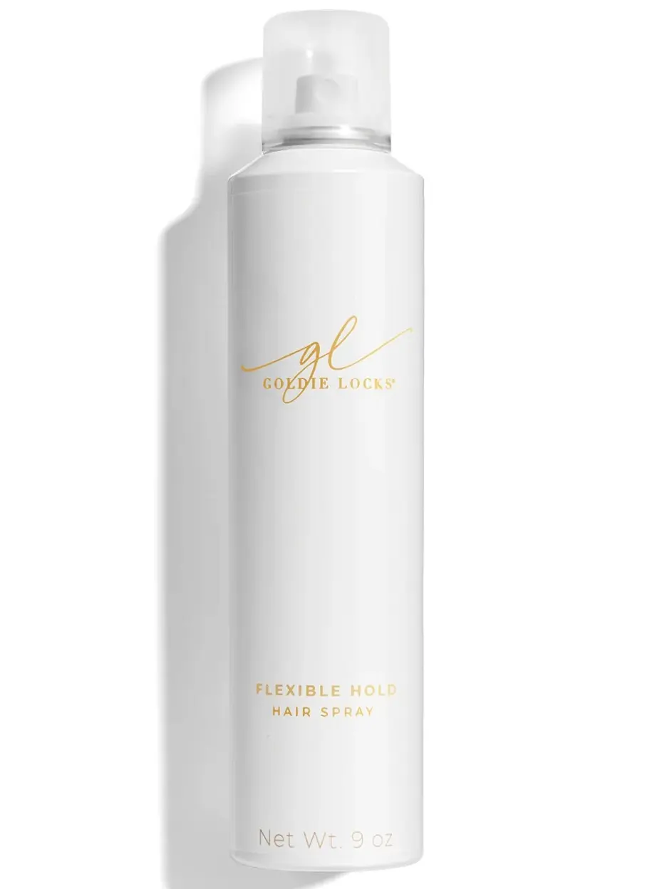 Goldie Locks Flexible Hold Hairspray - Natural Look & All-Day Hold for Versatile Hair Styling - Brushable Hold, Humidity Control, Style Memory, Shine